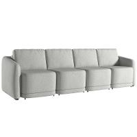 Sofá Cama Casal Para Sala 316cm Polska K04 Linho Cinza - Mpozenato - 1