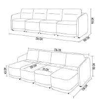 Sofá Cama Casal Para Sala 316cm Polska K04 Linho Cinza - Mpozenato