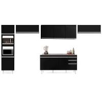 Armário De Cozinha Modulada 5 Peças Cp15 Balcão Com Pia Inox Preto - Lumil - 6