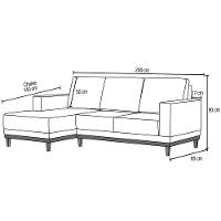 Sofá 3 Lugares 200cm Living Com Chaise Esquerdo Sala De Estar Kayrós D05 Sintético Preto - Mpozenato - 2