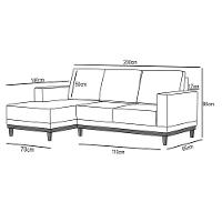 Sofá Living 200cm 3 Lugares Com Chaise Esquerdo Kayrós D05 Boucle Bege - Mpozenato - 5