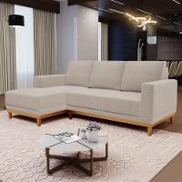 Sofá Living 200cm 3 Lugares Com Chaise Esquerdo Kayrós D05 Boucle Bege - Mpozenato - 7
