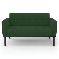 Sofá Namoradeira E 1 Poltrona Base Madeira Preto Ana Veludo Verde - Ibiza - 9