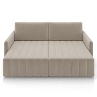 Sofá Cama Casal Retrátil 2 Lugares 192cm Atlas M22 Suede Bege - Mpozenato - 6