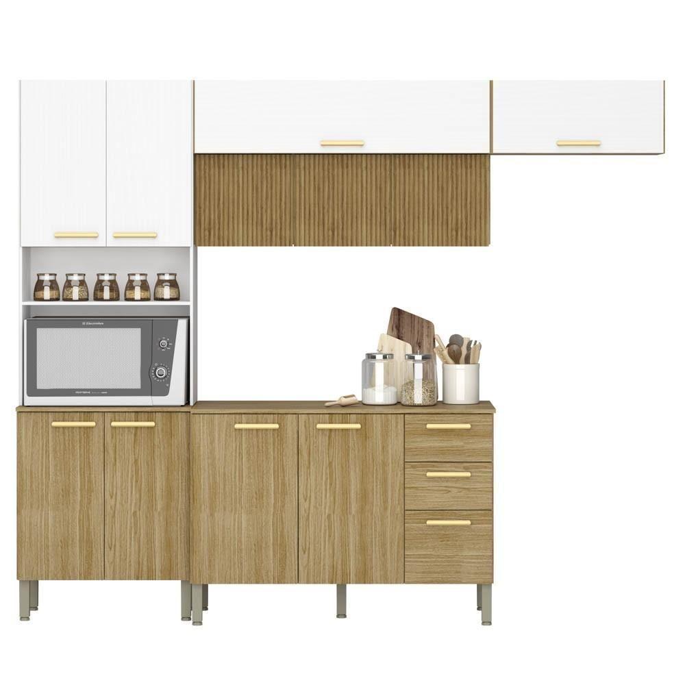 Armário De Cozinha 5 Peças Urban03 Balcão Com Tampo 120cm K02 Freijó/supremo - Mpozenato - 1