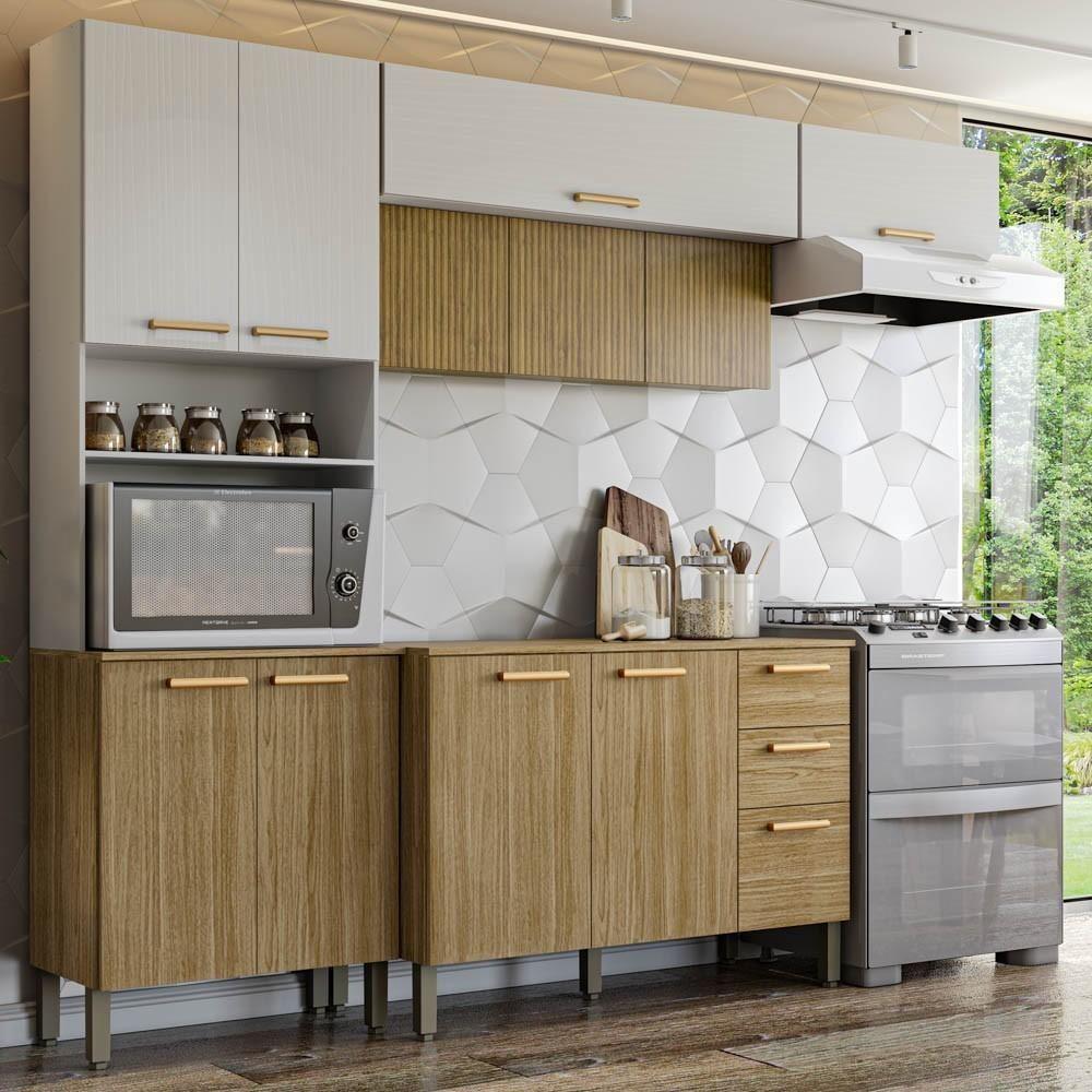Armário De Cozinha 5 Peças Urban03 Balcão Com Tampo 120cm K02 Freijó/supremo - Mpozenato - 2