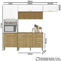 Armário De Cozinha 5 Peças Urban03 Balcão Com Tampo 120cm K02 Freijó/supremo - Mpozenato
