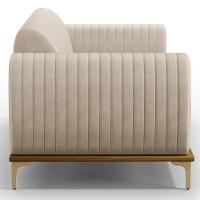 Sofá 210cm 3 Lugares Base Gold Molino D06 Suede C-309 Bege - Mpozenato - 6