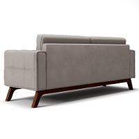 Sofá 180 Cm 3 Lugares Sandero C-309 Veludo Bege Claro - Domi