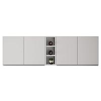 Armário De Cozinha Aéreo Califórnia 180cm Kit 2 Com Nicho Adega Branco - Lumil - 5