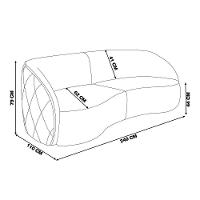 Sofá Decorativo Com Almofadas 3 Lugares 240cm Tressê Zion M22 Sintético Caramelo - Mpozenato