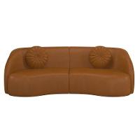 Sofá Decorativo Com Almofadas 3 Lugares 240cm Tressê Zion M22 Sintético Caramelo - Mpozenato - 5