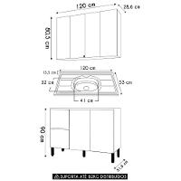 Armário De Cozinha Cp01 Com Pia 120cm Minsk K02 Branco/freijó - Mpozenato