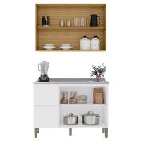 Armário De Cozinha Cp01 Com Pia 120cm Minsk K02 Branco/freijó - Mpozenato - 5