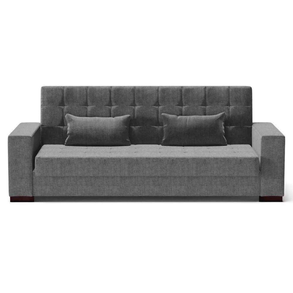 Sofá Cama Para Sala De Estar Lisboa Linho Grafite - Ibiza - 5