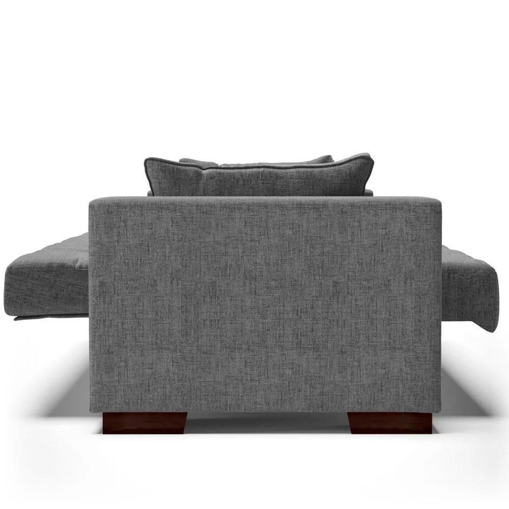Sofá Cama Para Sala De Estar Lisboa Linho Grafite - Ibiza - 8