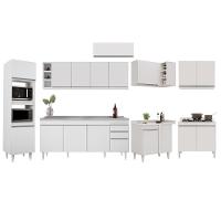 Armário De Cozinha Modulada De Canto 9 Peças Cp06 Balcão Com Pia Inox Branco - Lumil - 6