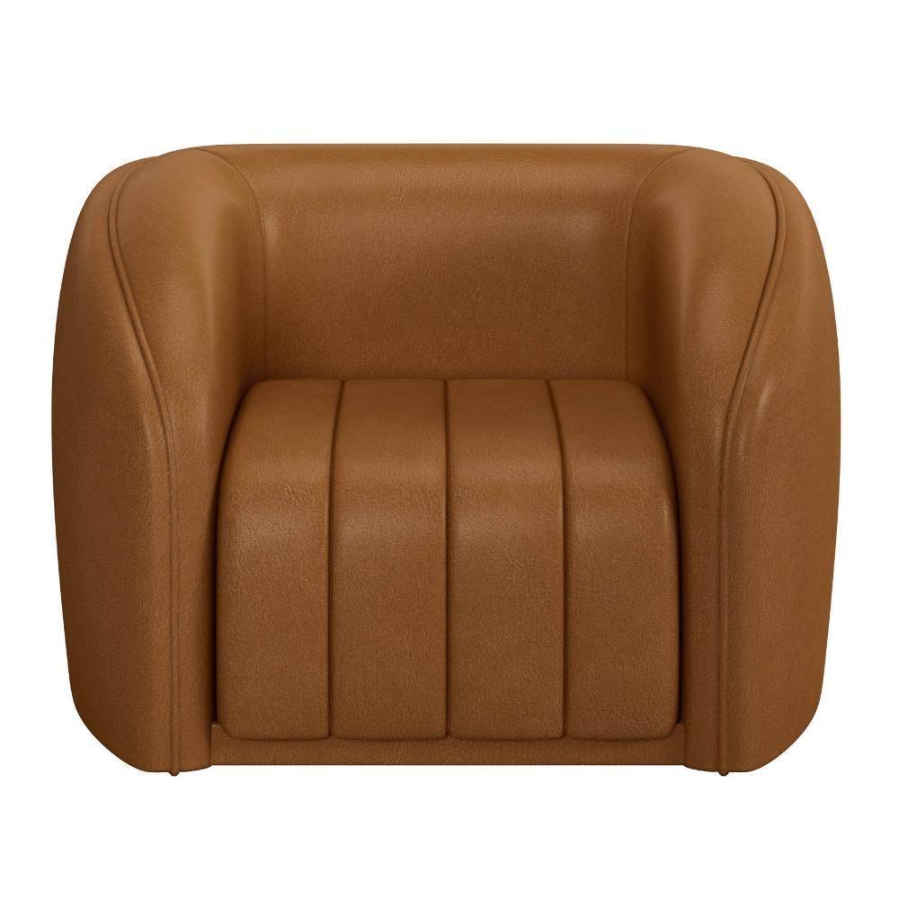 Sofá Decorativo 3 Lugares 292cm E Poltrona Meris M22 Sintético Caramelo - Mpozenato - 2