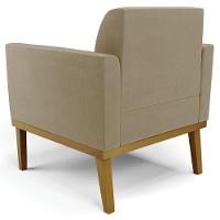 Sofá Namoradeira E 1 Poltrona Base Madeira Castanho Maressa Suede Marrom Rt - Ibiza - 7