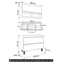 Armário De Cozinha Com Nicho Cp01 E Pia 100cm Z34 Freijó/preto - Mpozenato