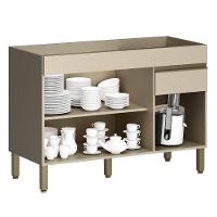 Armário De Cozinha Com Balcão Sem Tampo 120cm Lina Z06 Vanilla/freijó - Mpozenato - 7