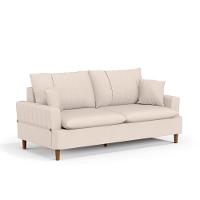 Sofá Living 3 Lugares 200cm Com Almofadas Veras D05 Suede Bege Claro - Mpozenato - 3