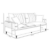 Sofá Living 3 Lugares 200cm Com Almofadas Veras D05 Suede Bege Claro - Mpozenato - 5