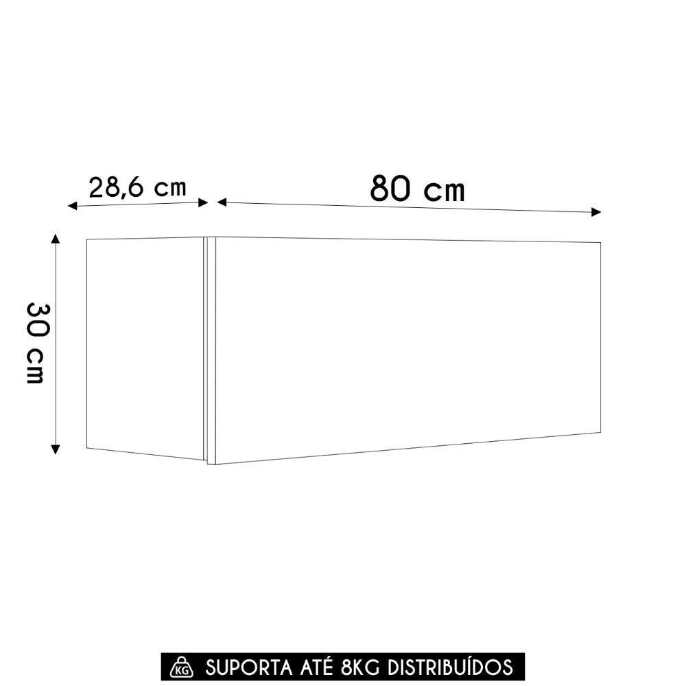 Armário De Cozinha Aéreo 80cm 1 Porta Minsk Z06 Freijó/soft - Mpozenato - 3