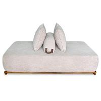 Sofá 2 Lugares 160cm Ilha Base Madeira Viero S06 Boucle Bege - Mpozenato - 5