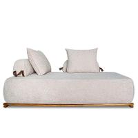 Sofá 2 Lugares 160cm Ilha Base Madeira Viero S06 Boucle Bege - Mpozenato - 9