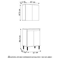 Armário De Cozinha Aéreo E Balcão Com Tampo Italy Cinza - Ej Móveis