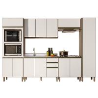 Armário De Cozinha 6 Peças Com Pia 120cm Jessy N03 Carvalho/off - Mpozenato - 1