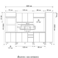 Armário De Cozinha 6 Peças Com Pia 120cm Jessy N03 Carvalho/off - Mpozenato