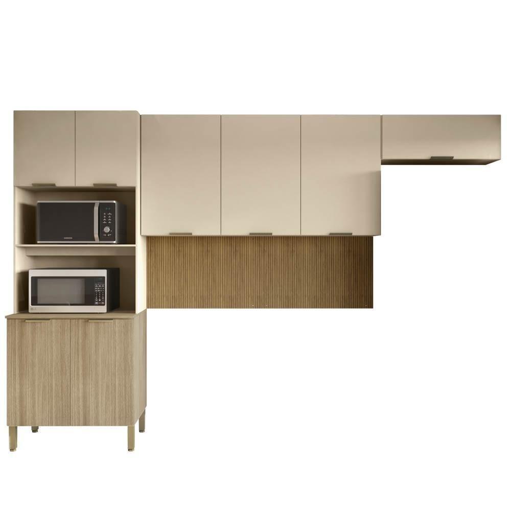 Armário De Cozinha Modulada 3 Peças Charm01 Z06 Freijó/vanilla - Mpozenato - 1