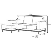 Sofá Living 200cm 3 Lugares Com Chaise Esquerdo Kayrós D05 Linho Chumbo - Mpozenato - 2
