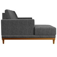 Sofá Living 200cm 3 Lugares Com Chaise Esquerdo Kayrós D05 Linho Chumbo - Mpozenato - 3