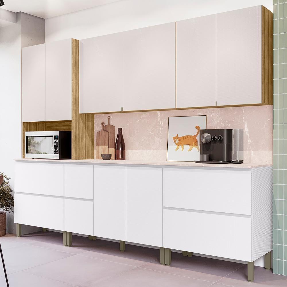 Armário De Cozinha Cp03 Com Tampo 120cm Minsk Z06 Branco/soft - Mpozenato - 2