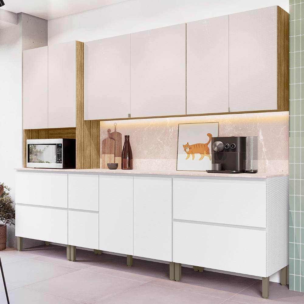 Armário De Cozinha Cp03 Com Tampo 120cm Minsk Z06 Branco/soft - Mpozenato - 6
