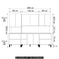Armário De Cozinha Cp03 Com Tampo 120cm Minsk Z06 Branco/soft - Mpozenato