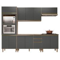 Armário De Cozinha 5 Peças Sem Tampo Jany N03 Carvalho/grafite - Mpozenato - 1