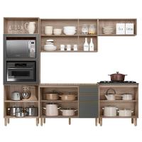 Armário De Cozinha 5 Peças Sem Tampo Jany N03 Carvalho/grafite - Mpozenato - 5