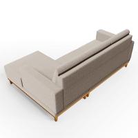 Sofá Living 200cm 3 Lugares Com Chaise Direito Kayrós D05 Boucle Bege - Mpozenato - 7