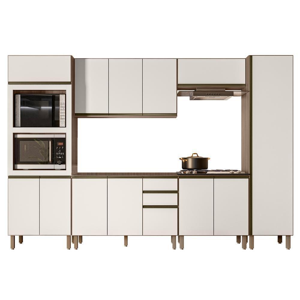 Armário De Cozinha 6 Peças Sem Tampo Jessy N03 Carvalho/off - Mpozenato - 1