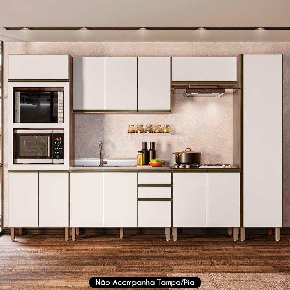 Armário De Cozinha 6 Peças Sem Tampo Jessy N03 Carvalho/off - Mpozenato - 5