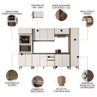 Armário De Cozinha 6 Peças Sem Tampo Jessy N03 Carvalho/off - Mpozenato - 2
