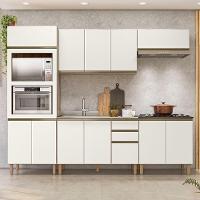 Armário De Cozinha 5 Peças Com Pia 120cm Jany N03 Carvalho/off - Mpozenato - 2