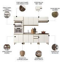 Armário De Cozinha 5 Peças Com Pia 120cm Jany N03 Carvalho/off - Mpozenato - 3