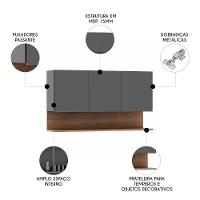 Armário De Cozinha Aéreo 118cm 3 Portas Duda Z34 Grafite/freijó - Mpozenato - 3