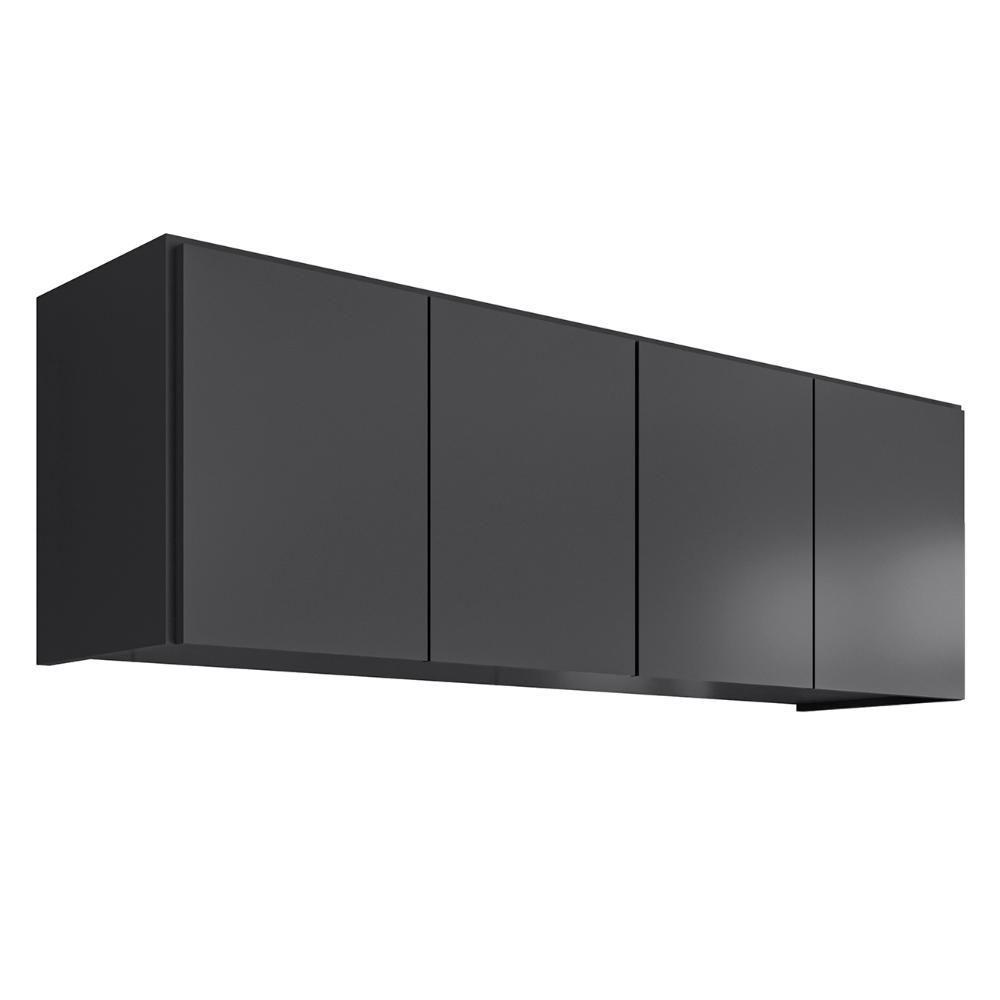Armário De Cozinha Aéreo 118cm 4 Portas Monna Grafite Z34 - Mpozenato - 1