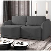 Sofá Cama Casal Para Sala 176cm Polska K04 Linho Cinza Escuro - Mpozenato - 2